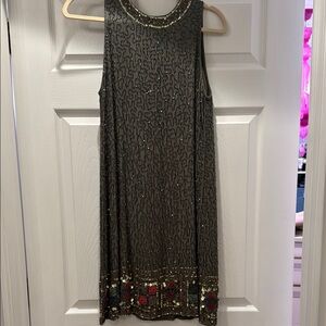 RAGA Gold Green Sequin Cocktail Mini Dress